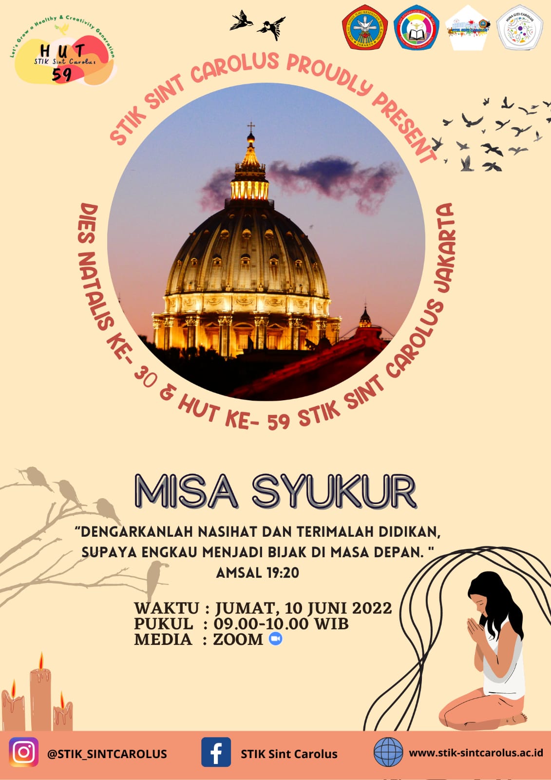 MISA Syukur HUT STIK Sint Carolus ke - 59