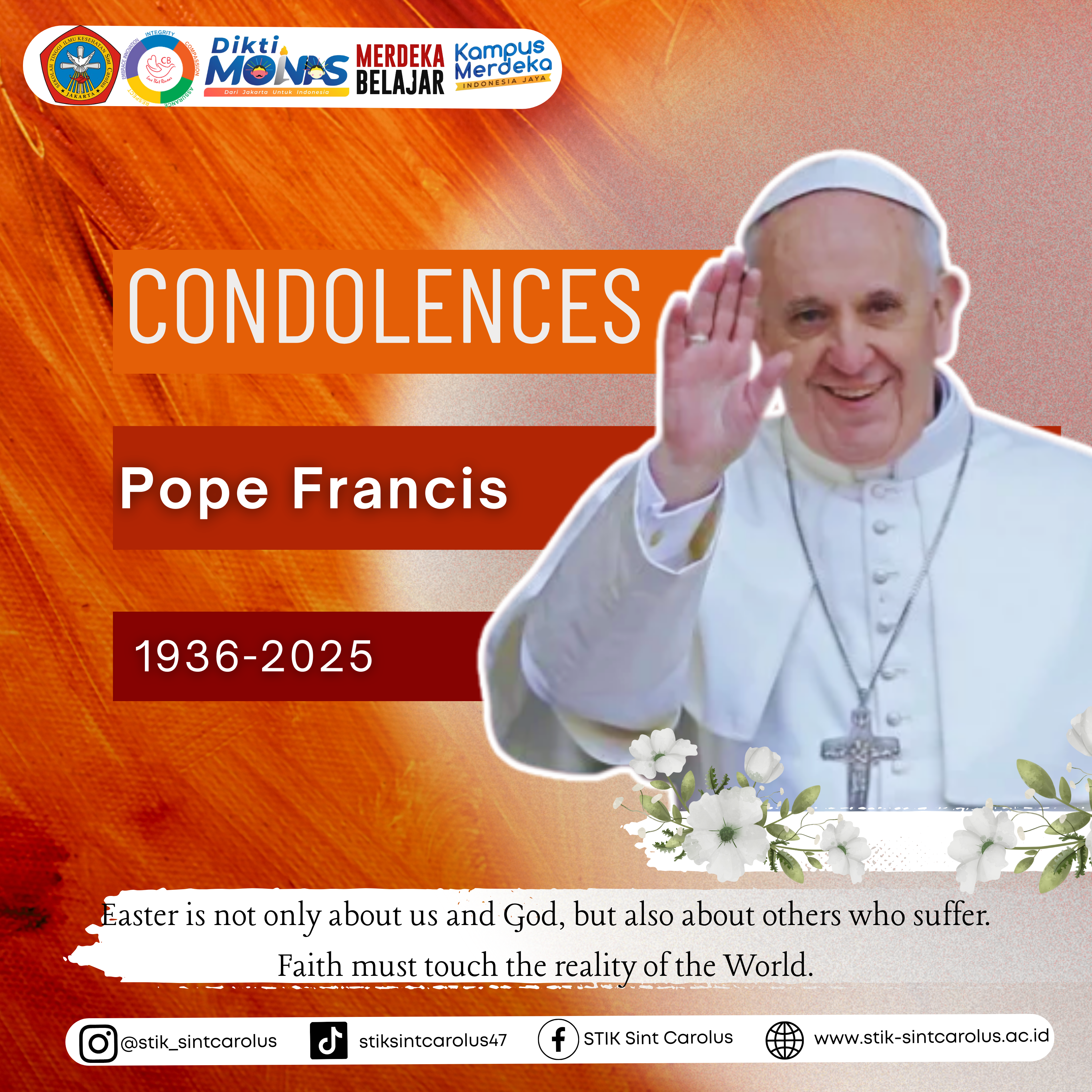 Condolences Pope Francis